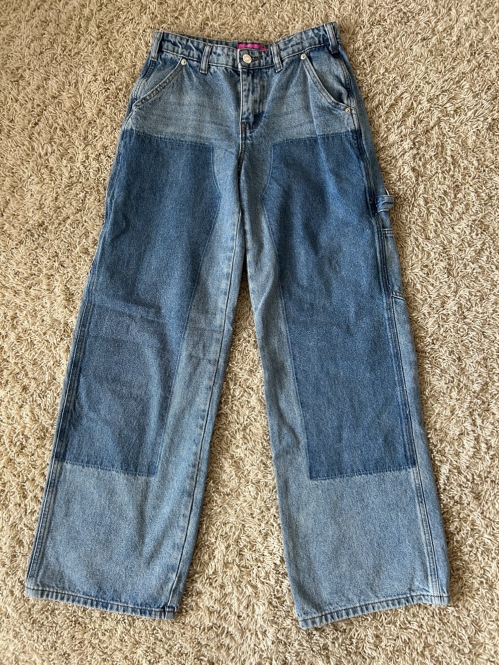 Edikted Two-Tone Cargo Jeans Size XS